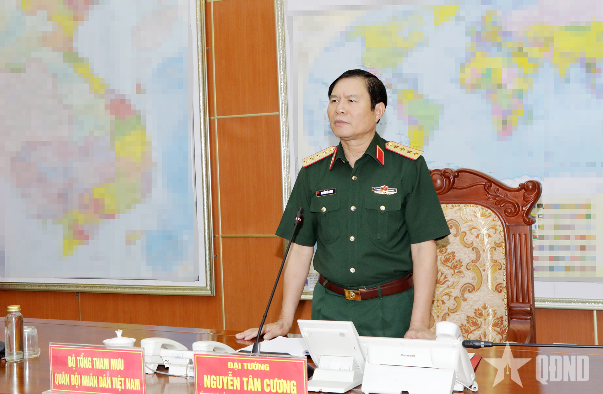 Đại tướng Nguyễn Tân Cương làm việc với Cục Dân quân tự vệ

